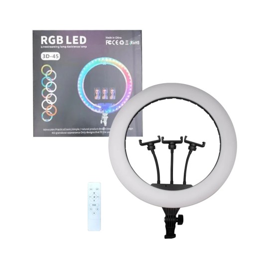 Ringlight RD-45 18" with Phone Holder with Remote Multi Colour Ringlight RD-45 18" with Phone Holder with Remote Multi Colour